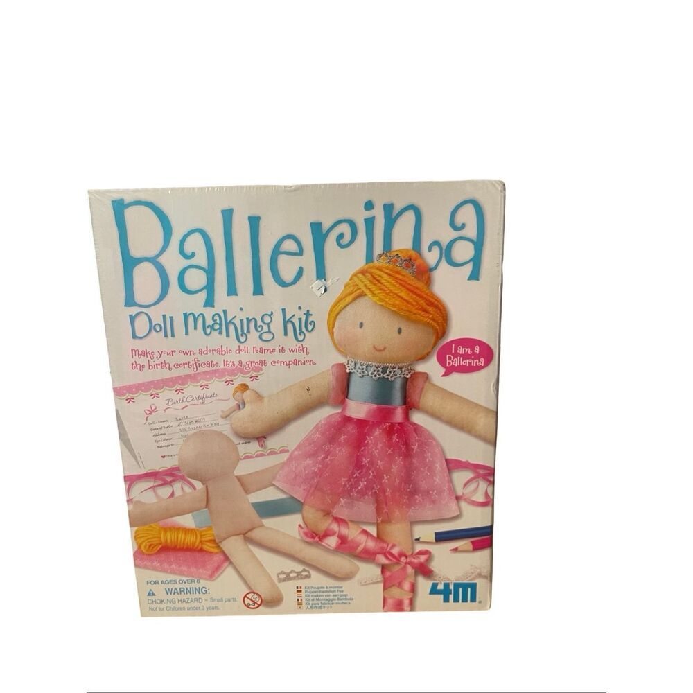 New 4M Light Pink Easy-To-Do Ballerina Doll Making Kit